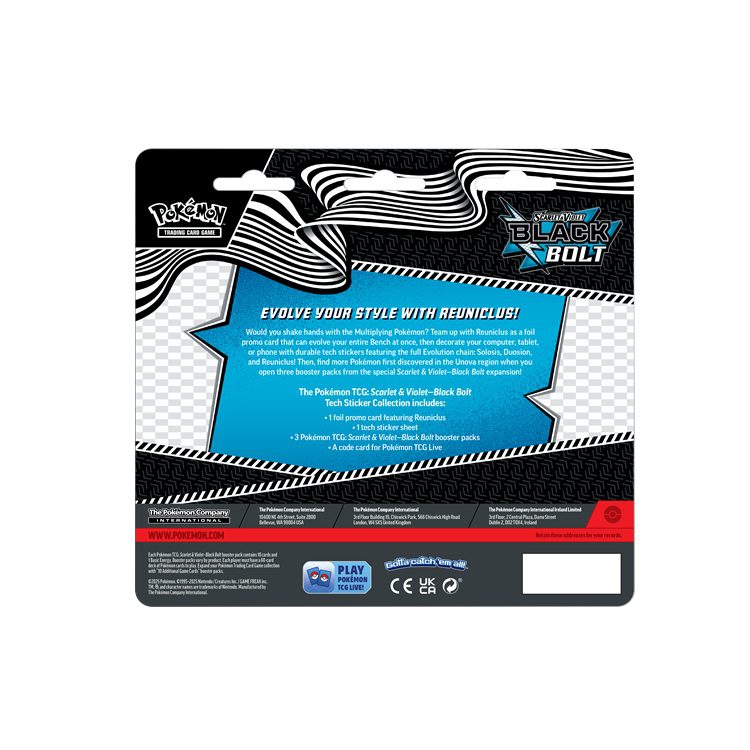 Pokemon Black Bolt Reuniclus Tech Sticker Collection