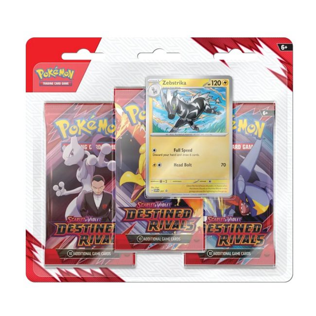 Pokemon Destined Rivals 3 Pack Blister Zebstrika